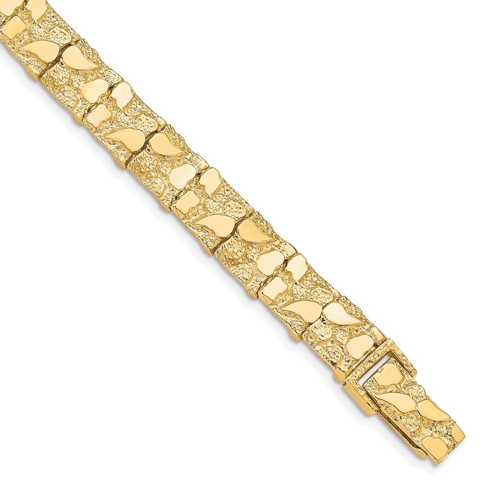 10k Yellow Gold Authentic Fine Jewelry 10.0mm NUGGET Bracelet